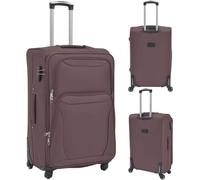 vidaXL Ensemble de 3 valises souples trolley marron café