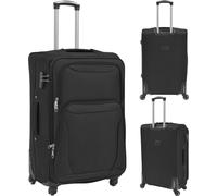 vidaXL Ensemble de 3 valises souples trolley noir