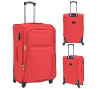 vidaXL Ensemble de 3 valises souples trolley rouge
