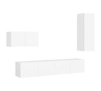 Vidaxl Ensemble De Meuble Tv 4 Pcs Blanc Aggloméré Blanc
