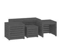Vidaxl Ensemble De Boîtes De Jardin 4 Pcs Gris Bois De Pin Massif