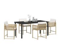 vidaXL Ensemble de 4 chaises de Jardin avec des Coussins, en polyrotin Durable et Super Confortables. Idéal pour Le Patio, Le Balcon, la Salle à Manger en extérieur, la terrasse Moderne, pour Les rep