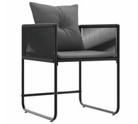 vidaXL Ensemble de 4 chaises d'extérieur en rotin, avec des Coussins Confortables, en Acier Durable et recouvertes de Poudre. Parfait pour Les terrasses, balcons et soirées Entre Amis.