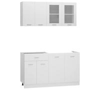 vidaXL Ensemble de 4 meubles de cuisine "Lyon" en bois d'ingénierie blanc