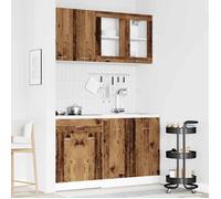 vidaXL Ensemble de 4 meubles de cuisine Lyon – bois d'ingénierie vieilli Marron 3328573