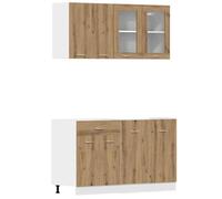 vidaXL Ensemble de 4 Meubles de Cuisine Lyon en chêne Artisanal