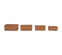 vidaXL Ensemble de 4 paniers emboîtables en osier brun