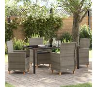Vidaxl Ensemble De 5 Chaises De Jardin Avec Coussins Gris Rotin Synthétique