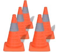 vidaXL Ensemble de 5 Cônes de signalisation rétractables pliables 42 cm Orange