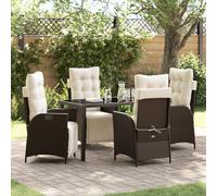 Vidaxl Ensemble De 5 Pièces De Mobilier De Jardin En Poly Rotin Marron Marron