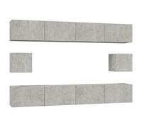 vidaXL Ensemble de 6 meubles TV en bois gris béton