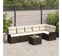 vidaXL Ensemble de 6 Pièces de Canapé de Jardin avec Coussins en Grey Poly Rattan