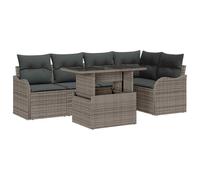 vidaXL Ensemble de 6 pièces de Canapé de Jardin avec Coussins en Rotin Poly Gris