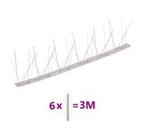 vidaXL Ensemble de 6 pointes à 5 rangées contre oiseaux Inox 3 m