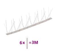 vidaXL Ensemble de 6 pointes à 5 rangées contre oiseaux Inox 3 m