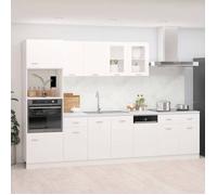 vidaXL Ensemble de cuisine Lyon – 7 pièces, bois d'ingénierie blanc