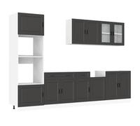 vidaXL Ensemble de 7 meubles de cuisine "Porto" en bois d'ingénierie noir