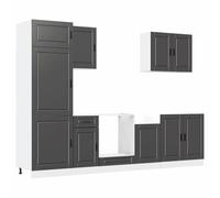 vidaXL Ensemble de 7 meubles de cuisine Porto – Bois d'ingénierie noir