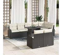 vidaXL Ensemble de 9 Pièces de Canapés de Jardin avec Coussins Noir Poly Rattan