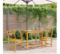 vidaXL Ensemble de balcon 3 pcs en bois massif d'acacia pour extérieur avec coussins