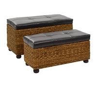 vidaXL Ensemble de banc Jacinthe d'eau Marron – Lot de 2