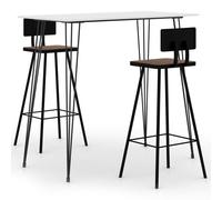 Vidaxl Ensemble De Bar 3 Pcs Blanc Blanc