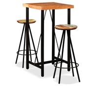 Vidaxl Ensemble De Bar 3 Pcs Bois D'acacia Massif Et De Récupération Multicolore