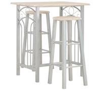 Ensemble De Bar 3 Pcs Bois Et Acier Multicolore