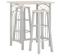 vidaXL Ensemble de bar 3 pcs Table et tabourets de bistro Acier et bois Anthracite