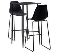 Ensemble de Bar 3 pcs Plastique Noir Mobilier Jardin Comptoir Bistrot vidaXL