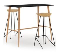 vidaXL Ensemble de bar 3 pcs Noir