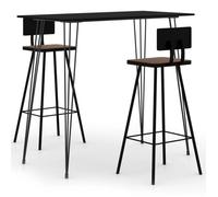 vidaXL Ensemble de bar 3 pcs Noir