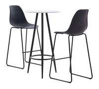 vidaXL Ensemble de bar 3 pcs Plastique Noir