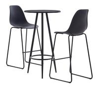 Vidaxl Ensemble De Bar 3 Pcs Plastique Noir Noir