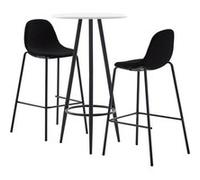 Ensemble de Bar 3 pcs Tissu Noir Mobilier Comptoir Pub Bistrot Maison vidaXL