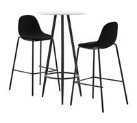 vidaXL Ensemble de bar 3 pcs Tissu Noir