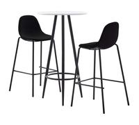 vidaXL Ensemble de bar 3 pcs Tissu Noir