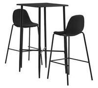 Ensemble de Bar 5 pcs Tissu Noir Mobilier Jardin Comptoir Bistrot vidaXL
