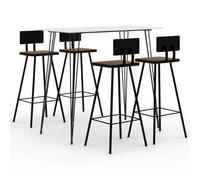vidaXL Ensemble de bar 5 pcs Blanc