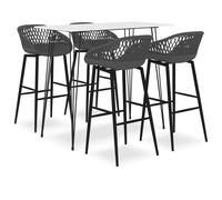 Ensemble de Bar 5 pcs Blanc Meubles de Comptoir Mobilier de Bistrot Pub vidaXL