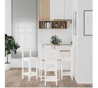 vidaXL Ensemble de Bar 5 pcs Ensemble de Meubles de Bistro Meubles de Salle à Manger Cuisine Mobilier de Pub Intérieur Blanc