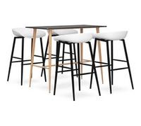 vidaXL Ensemble de Bar 5 pcs Meubles de Pub Table et Chaises de Bistrot Ensemble de Comptoir Mobilier de Bar Maison Restaurant Intérieur Noir et Blanc Noir