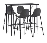 vidaXL Ensemble de bar 5 pcs Table et chaises de comptoir Tissu gris foncé