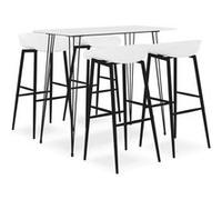 Ensemble de Bar 5 pcs Mobilier de Bistrot Meubles de Pub Ensemble de Comptoir Table et Chaises de Bar Restaurant Maison Intérieur Blanc