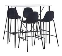 vidaXL Ensemble de Bar 5 pcs Mobilier de Bistrot Table et Chaises de Pub Meubles de Comptoir Jardin Restaurant Cuisine Maison Tissu Noir Noir G