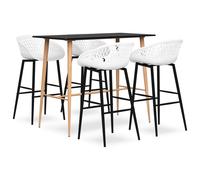 Vidaxl Ensemble De Bar 5 Pcs Noir Et Blanc Noir