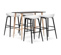 vidaXL Ensemble de bar 5 pcs Noir et blanc