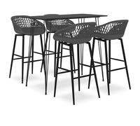vidaXL Ensemble de bar 5 pcs Noir et gris