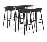 Vidaxl Ensemble De Bar 5 Pcs Noir Noir