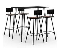 vidaXL Ensemble de bar 5 pcs Noir Noir G